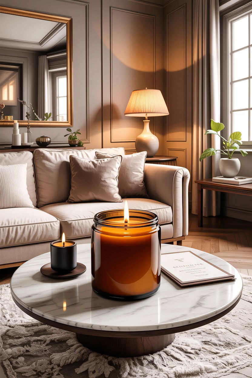 Scented Soy Candle - 30 handmade living room ideas
