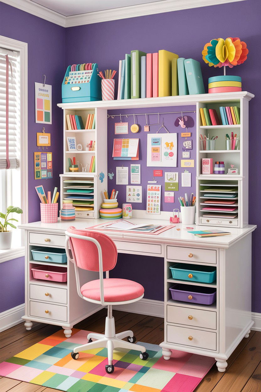 Scrapbooking desk for bedroom - 30 bedroom craft corner ideas