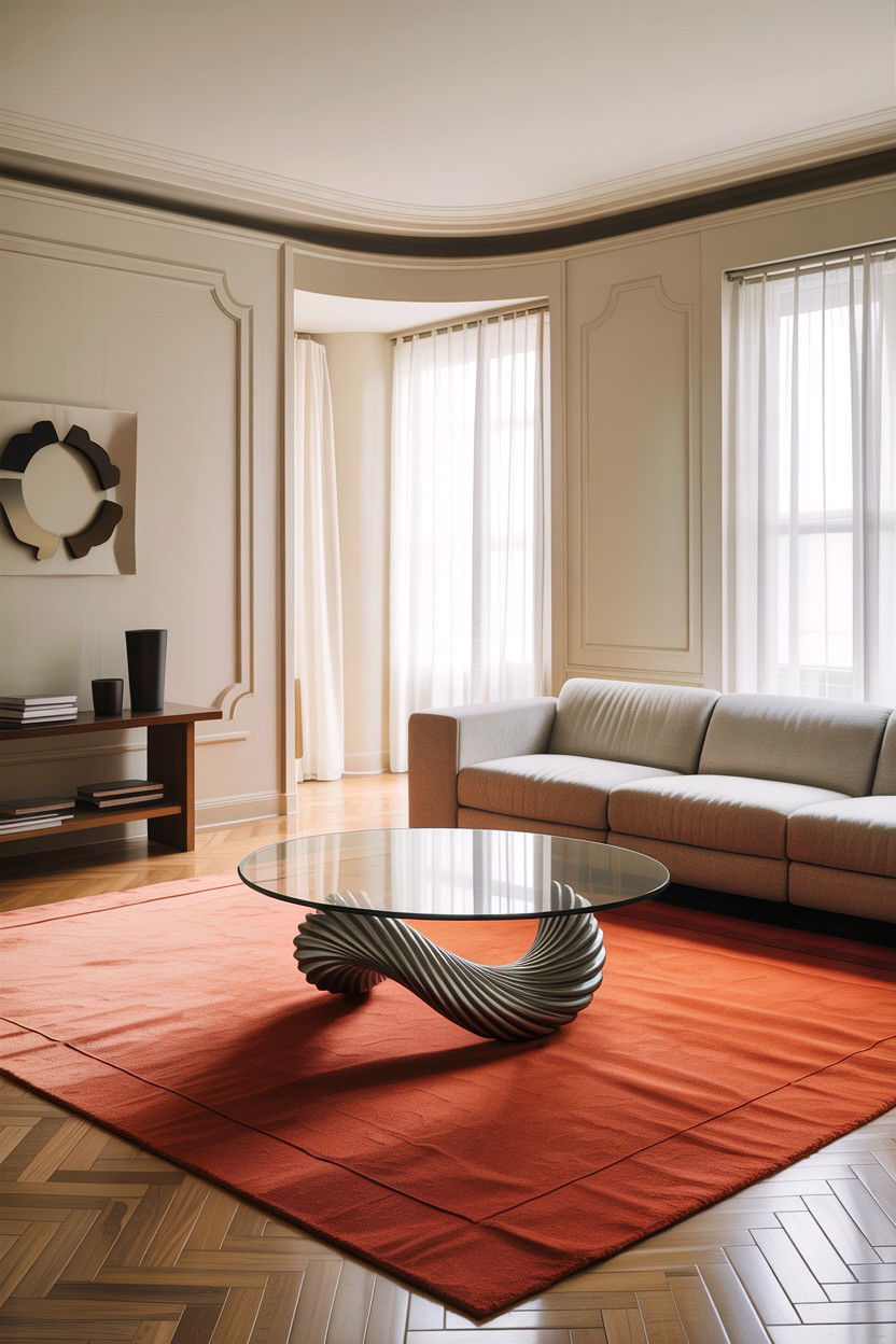Sculptural Glass Coffee Table - 30 living room glass coffee tables