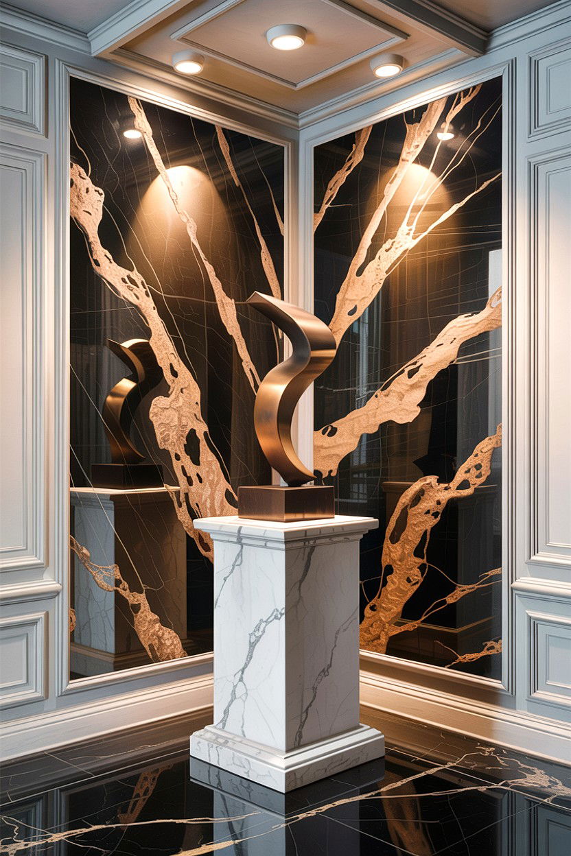 Sculpture Display Pedestal - 30 bedroom corner ideas