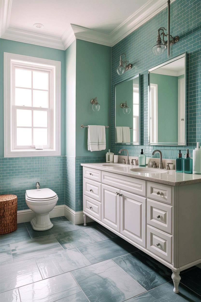 Seafoam green bathroom - 30 green bathroom design ideas