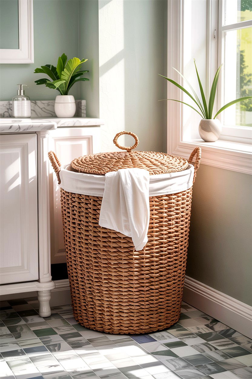 Seagrass Laundry Basket - 30 bathroom accessory styling ideas