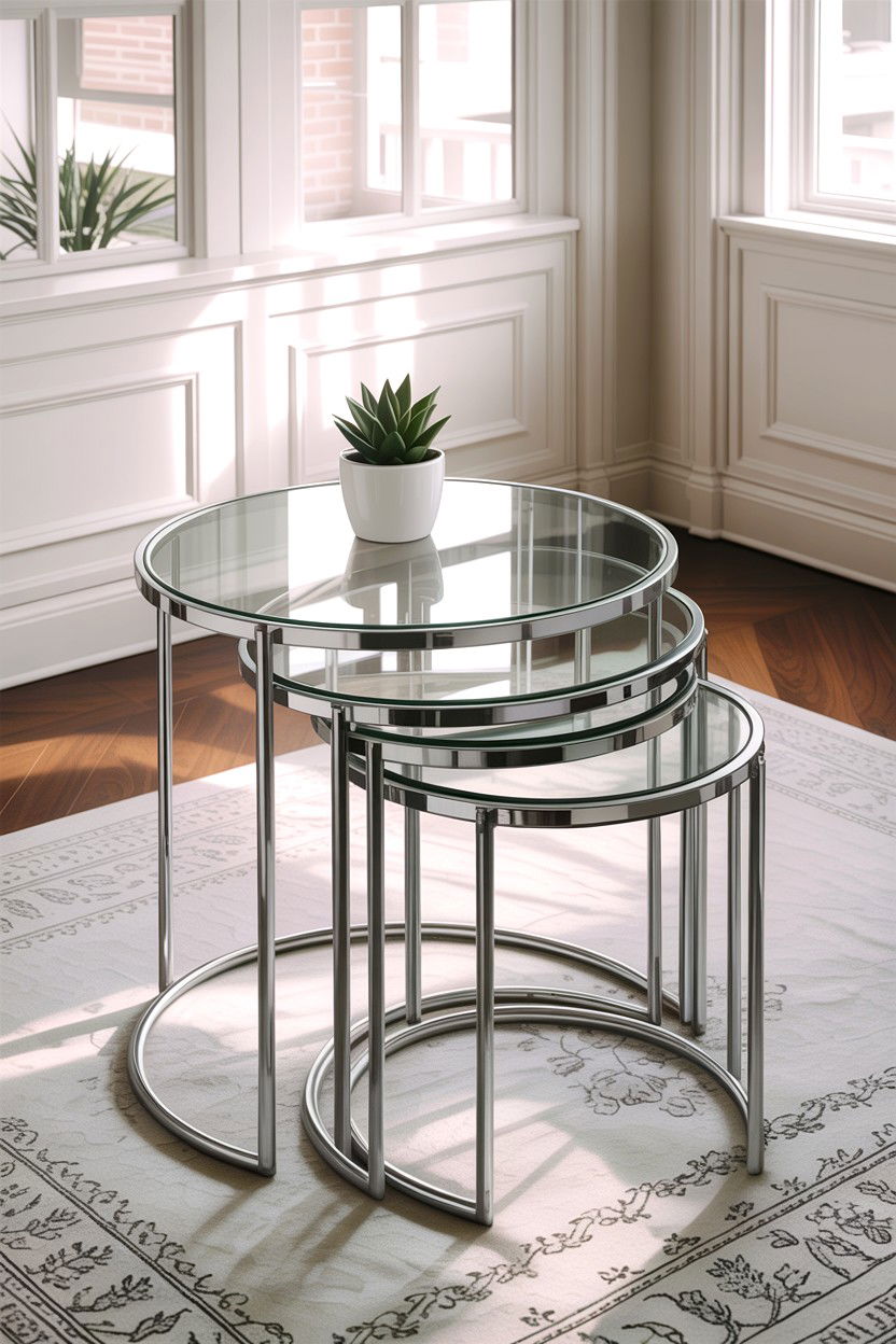 Set Of Glass Nesting Tables - 30 living room glass furniture ideas