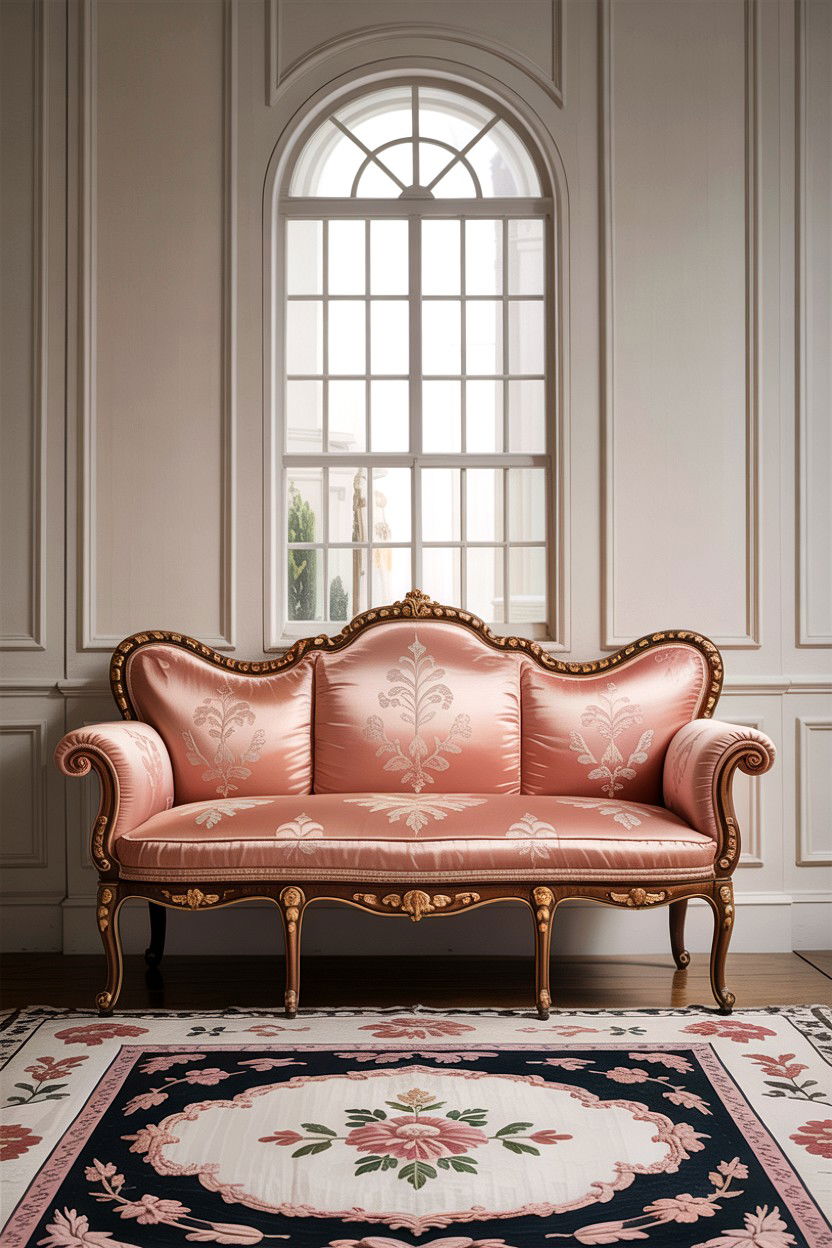 Settee with silk upholstery - 30 living room Georgian furniture ideas