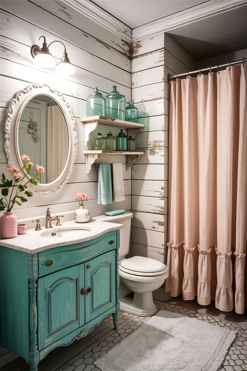 Shabby Chic Bathroom - 30 country bathroom ideas