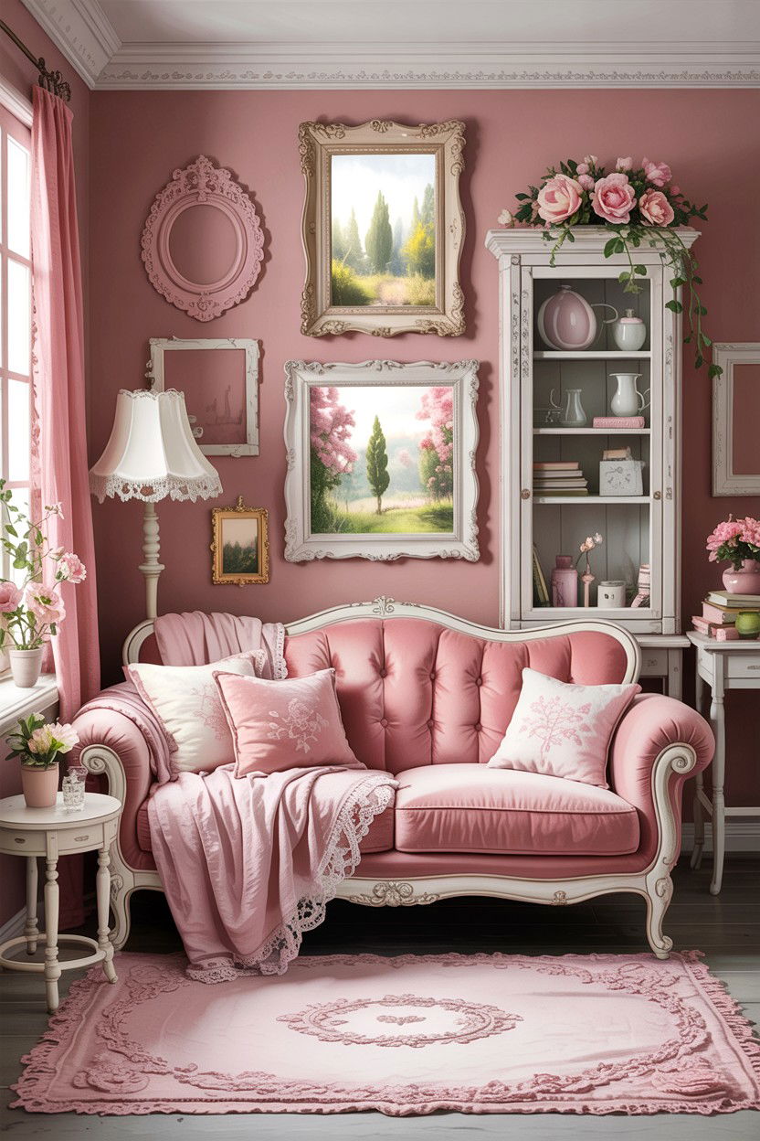 Shabby Chic Dusty Rose - 30 dusty rose living room ideas