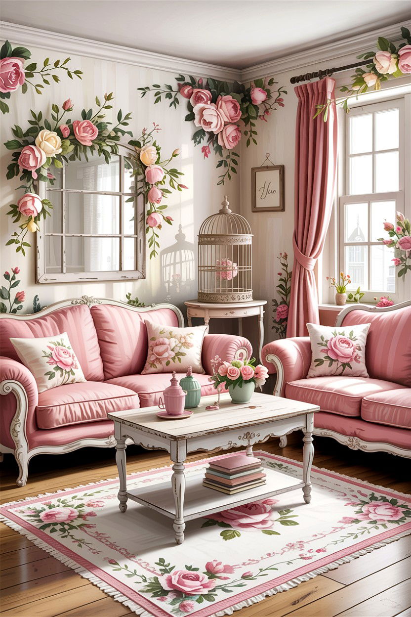 Shabby Chic Floral - 30 floral themed living room ideas