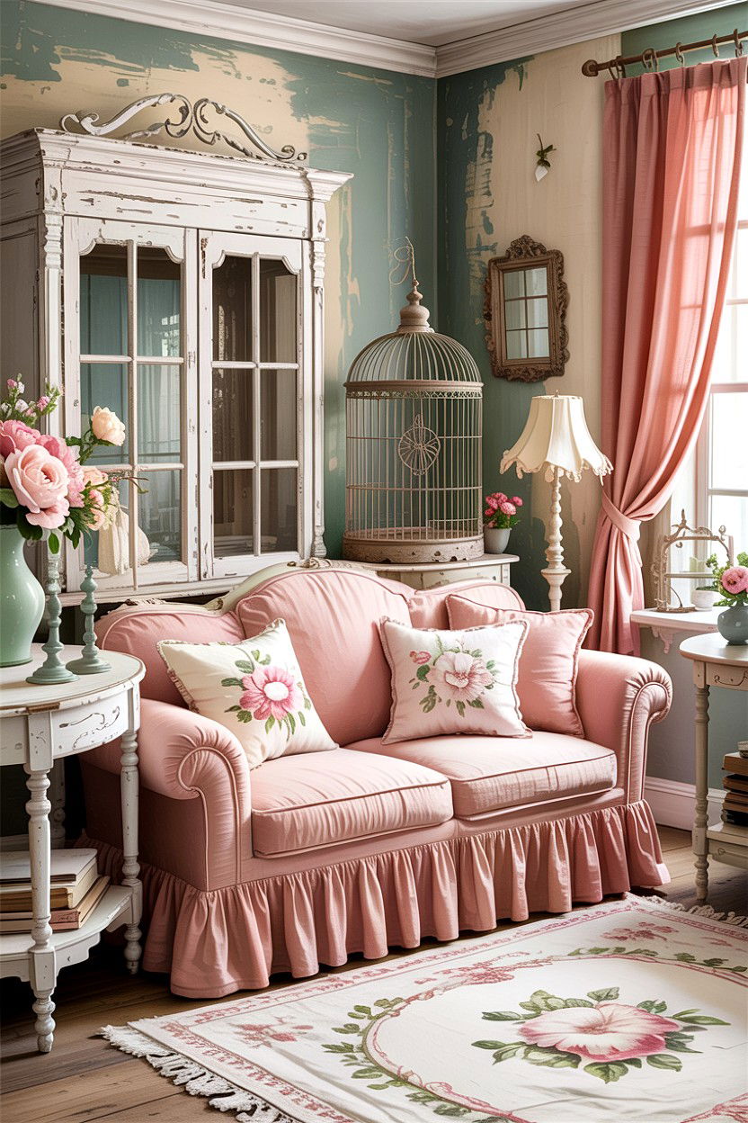 Shabby Chic French Living Room - 30 French living room ideas