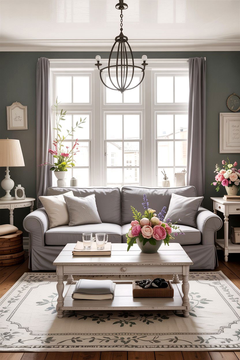 Shabby Chic Gray Living Room - 30 living room gray furniture ideas