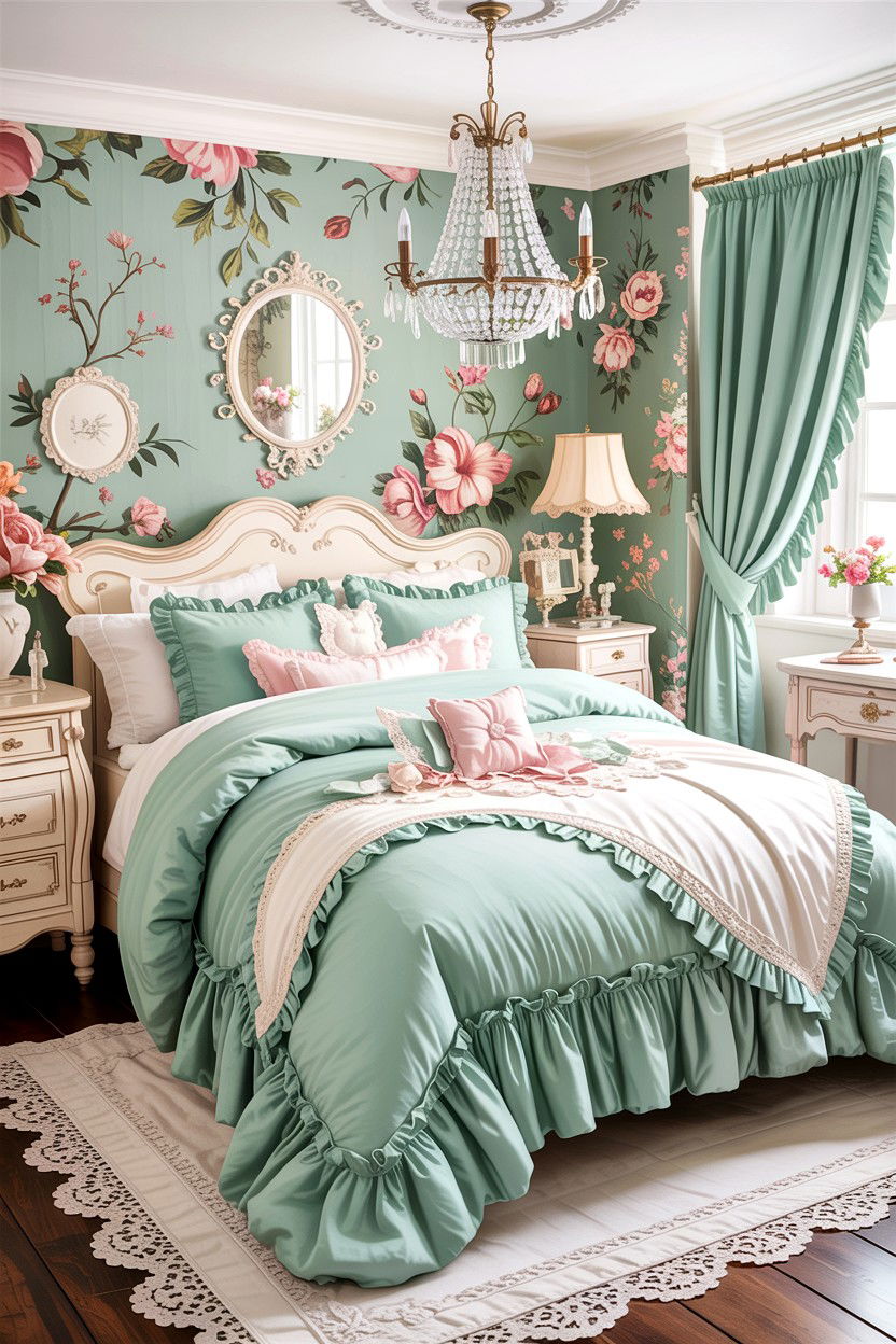 Shabby Chic Ruffle Comforter - 30 bedroom comforter sets