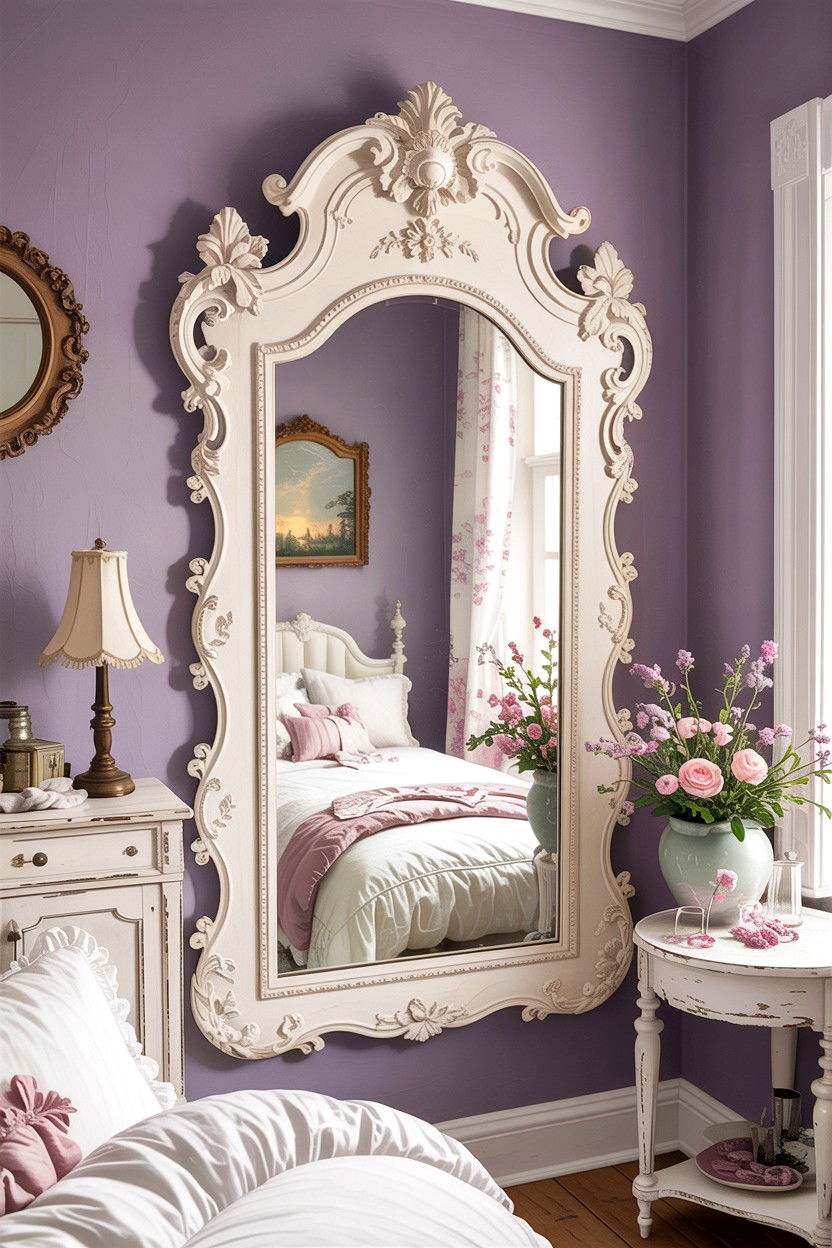 Shabby Chic White Mirror - 30 bedroom full length mirrors
