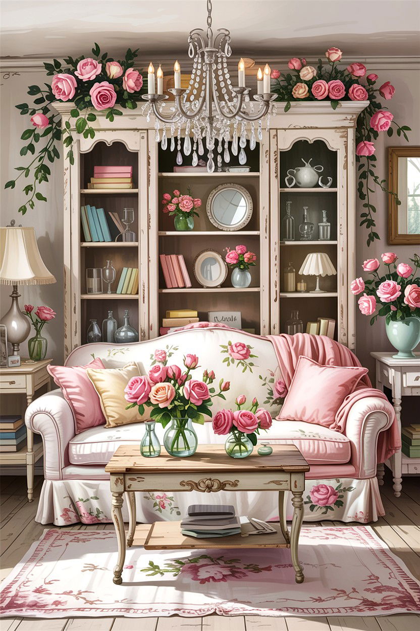 Shabby chic country living room - 30 living room country furniture ideas