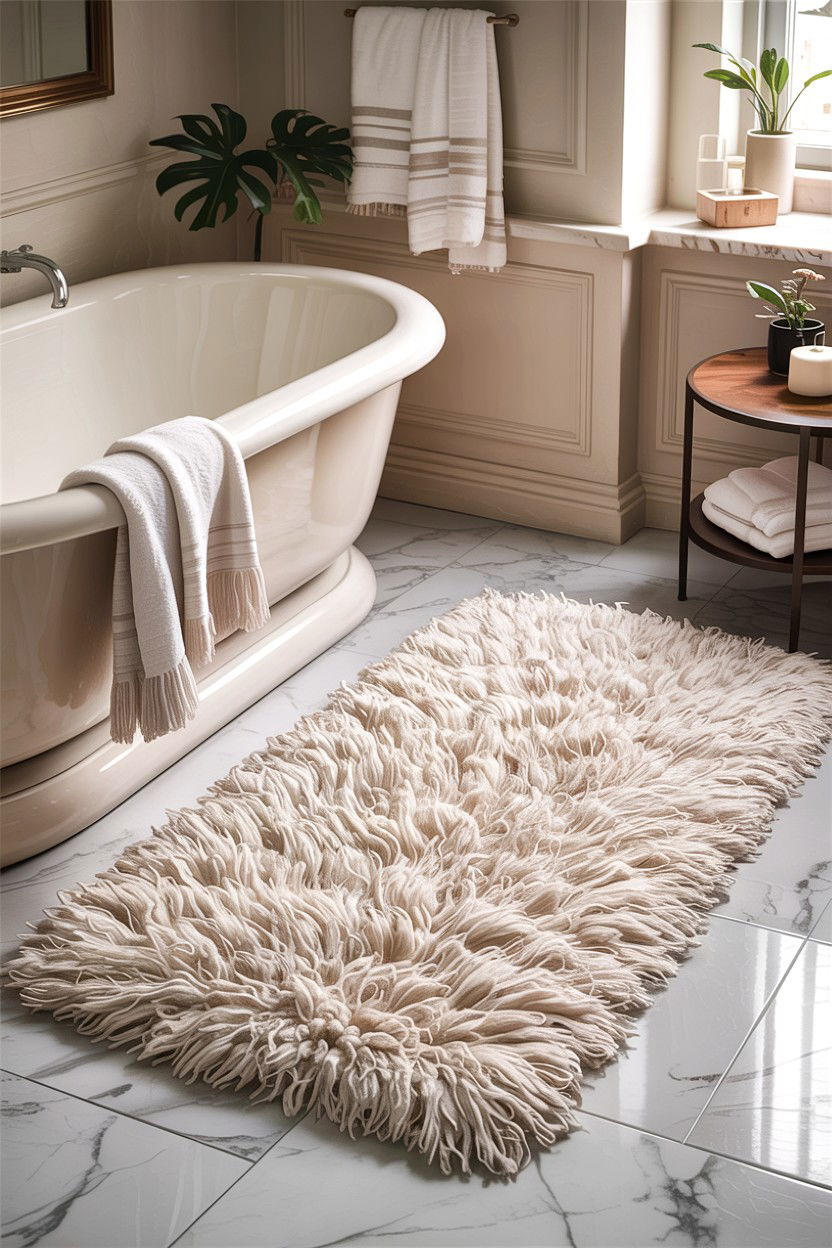Shag Bath Mat - 30 bath mat ideas