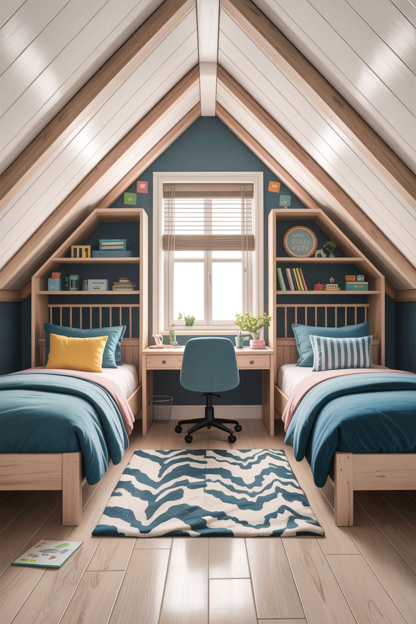 Shared attic bedroom - 30 attic bedroom ideas