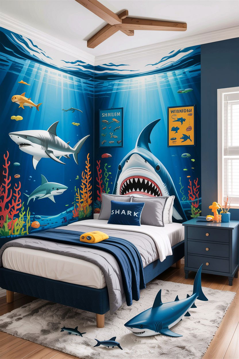 Shark Room - 30 animal themed bedroom ideas