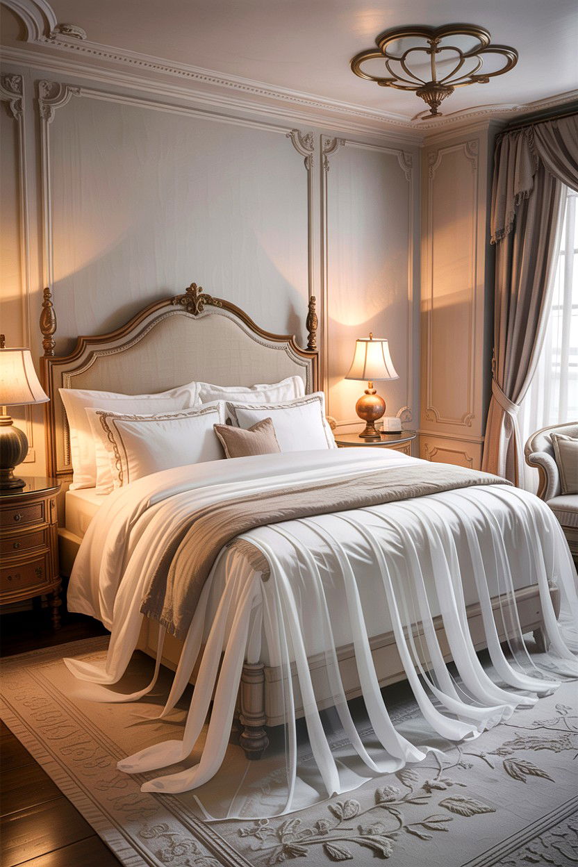 Sheer Bed Skirt Overlay - 30 bedroom bed skirts
