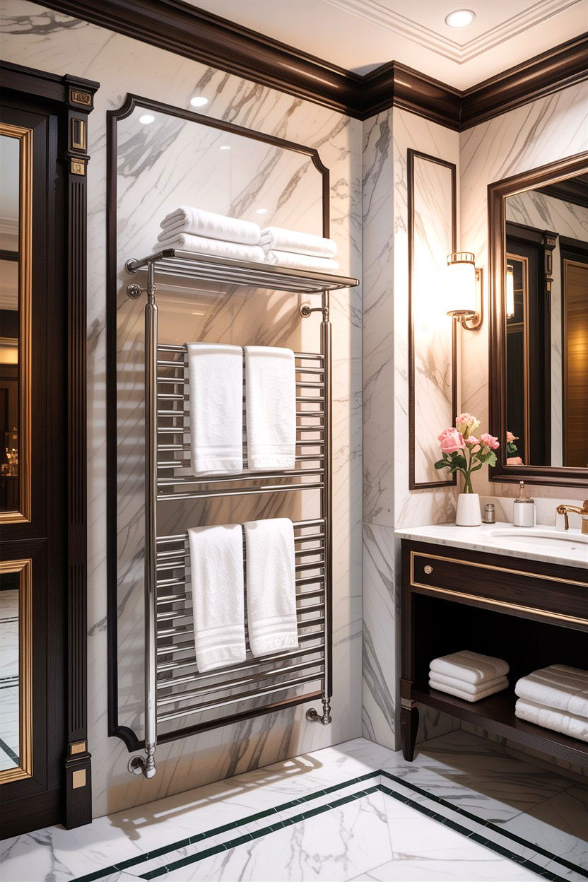 Shelf Heated Towel Rack - 30 heated towel rack ideas