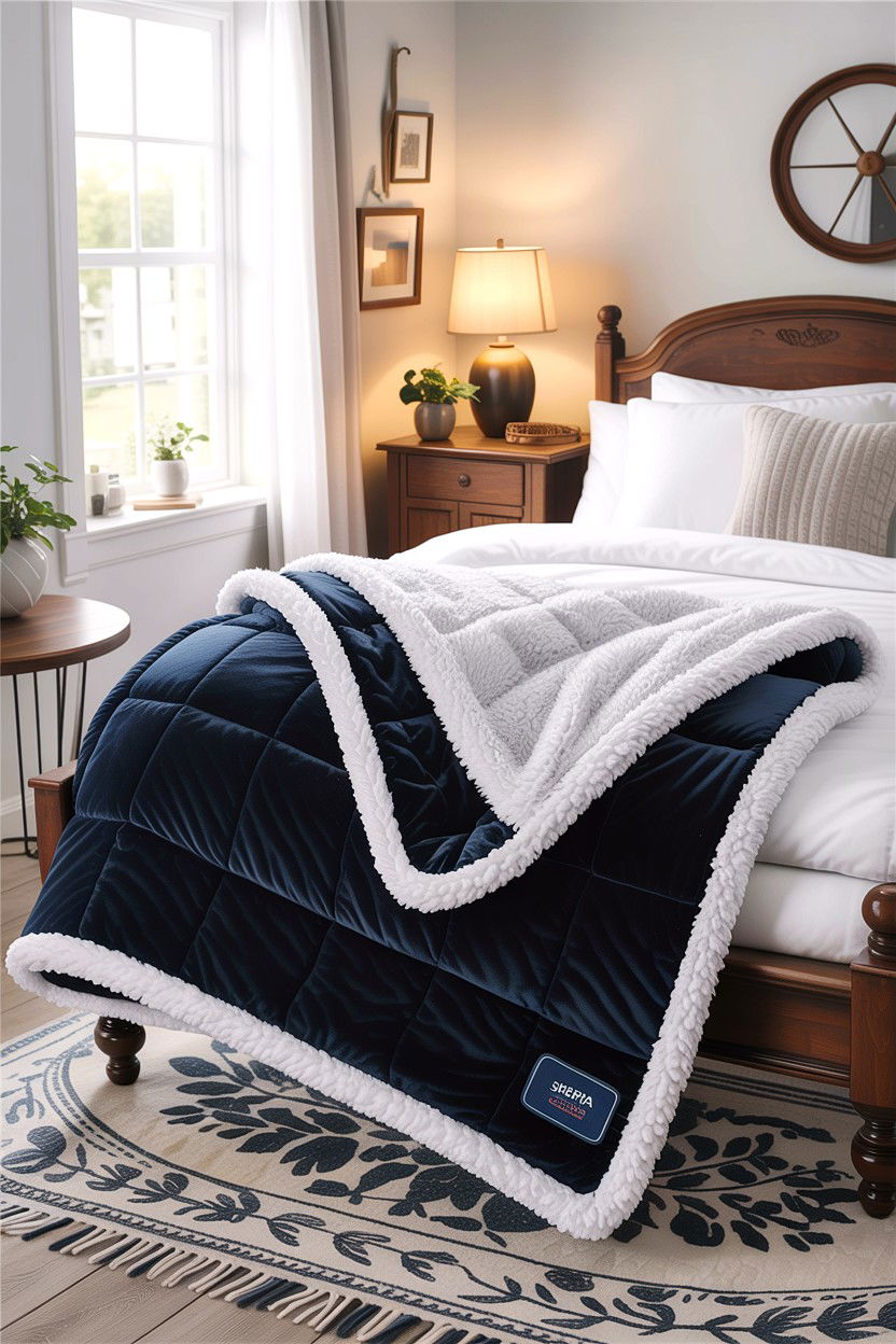 Sherpa Lined Electric Blanket - 30 bedroom electric blankets