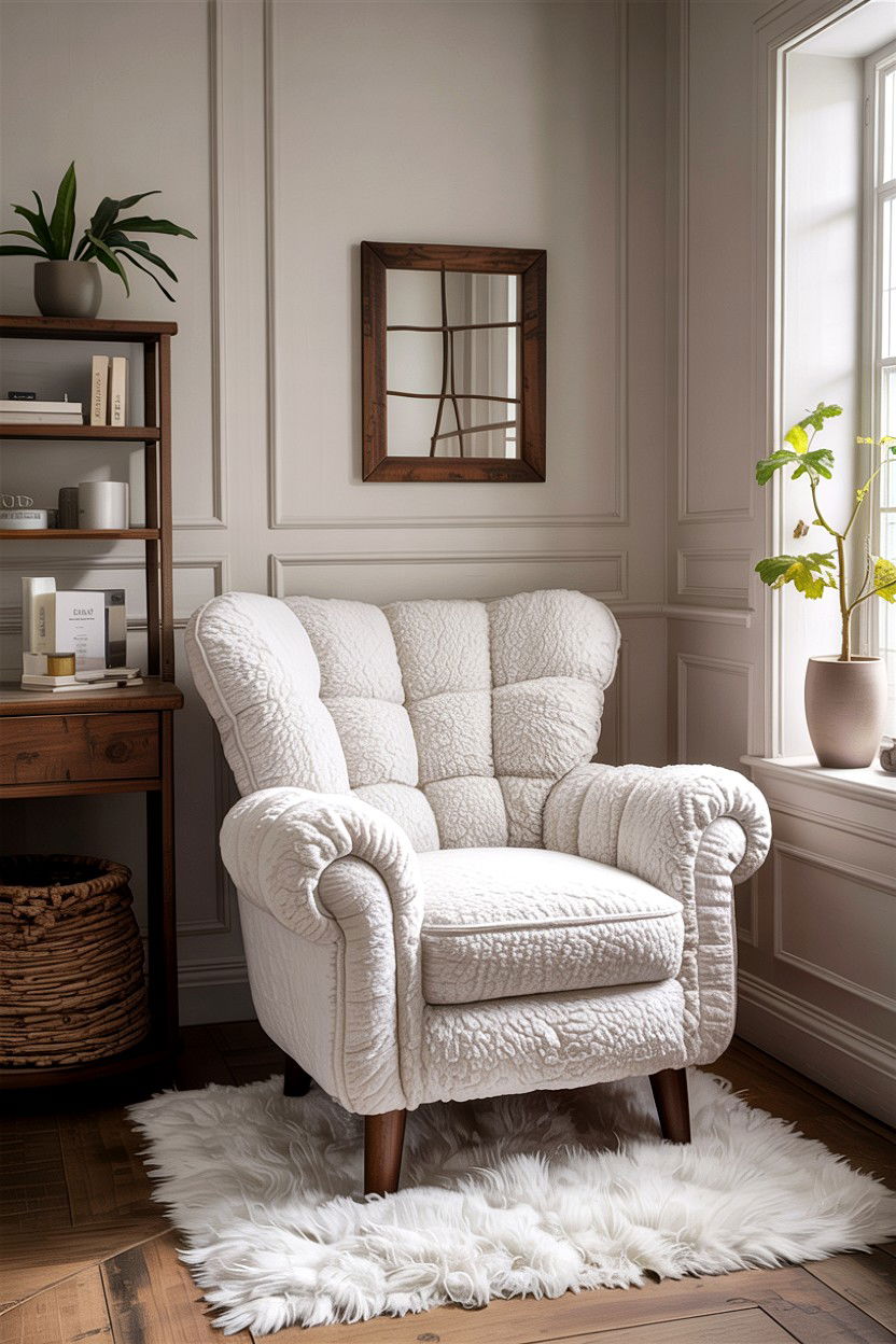 Sherpa accent chair - 30 living room accent chairs