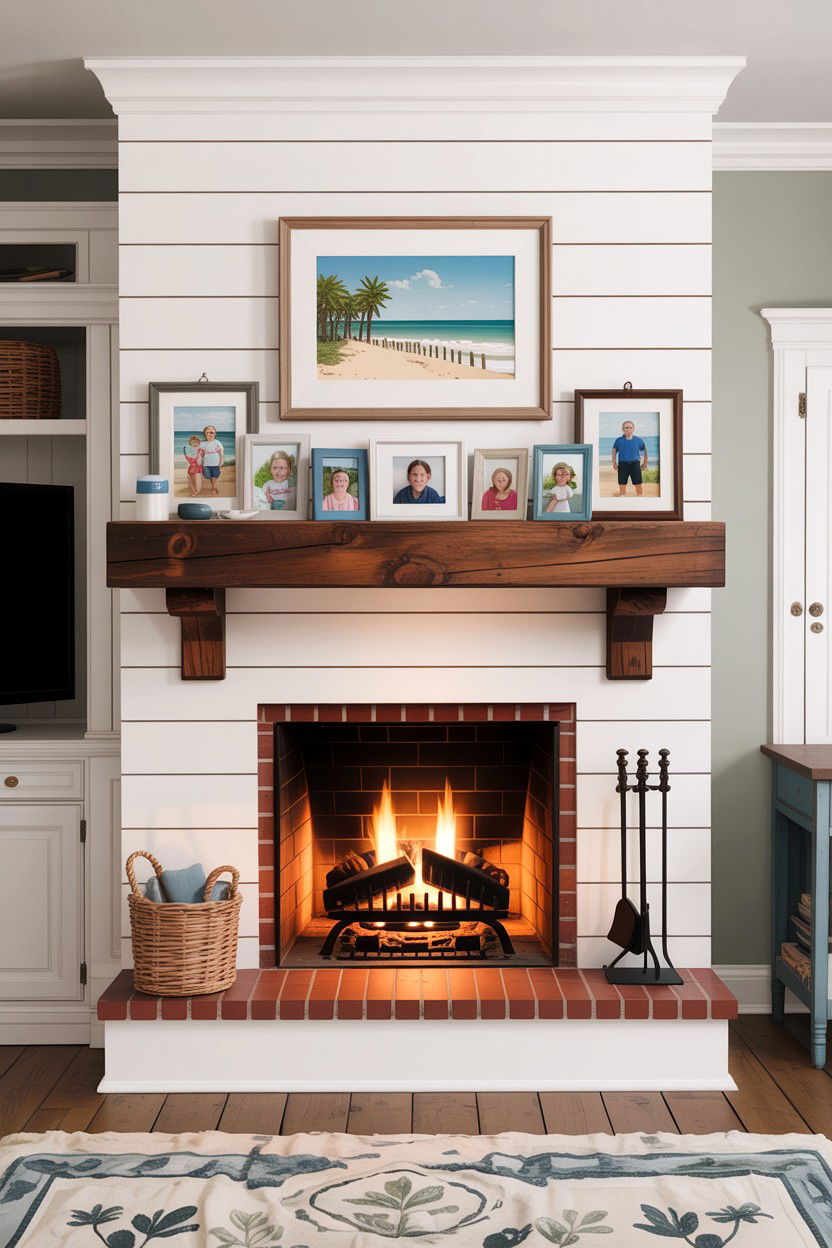 Shiplap Fireplace Wall - 30 living room fireplace mantel ideas