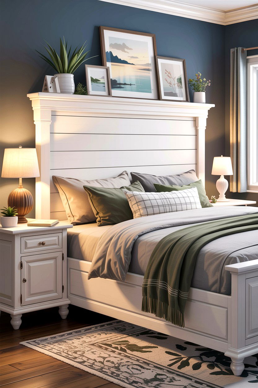 Shiplap Storage Headboard - 30 bedroom storage headboards