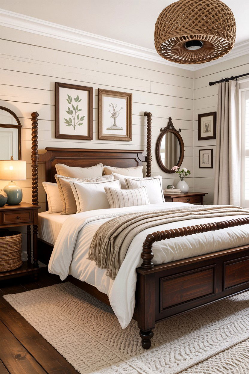 Shiplap Wall - 30 cottage bedroom ideas