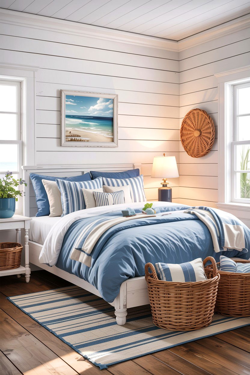 Shiplap Wall - 30 bedroom accent wall ideas