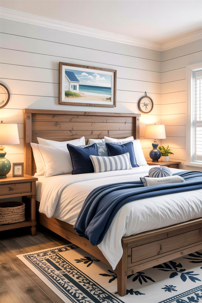 Shiplap Wood Headboard - 30 bedroom wooden headboards