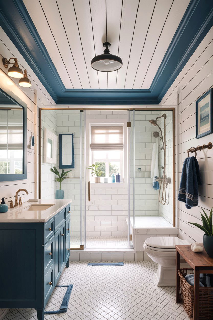 Shiplap bathroom ceiling - 30 bathroom ceiling ideas