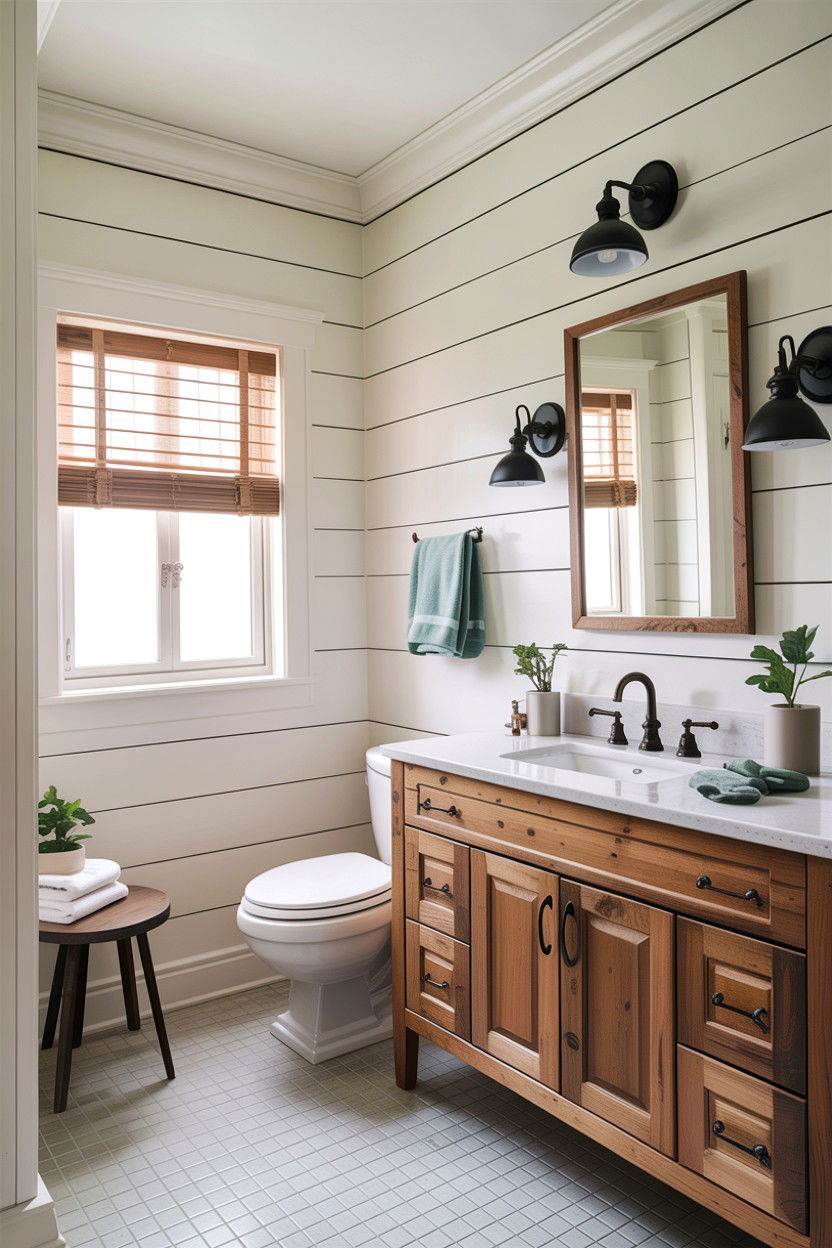Shiplap bathroom - 30 Home Depot bathroom ideas