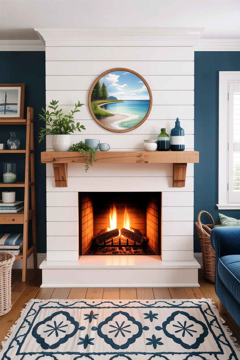 Shiplap fireplace insert - 30 living room fireplace insert ideas