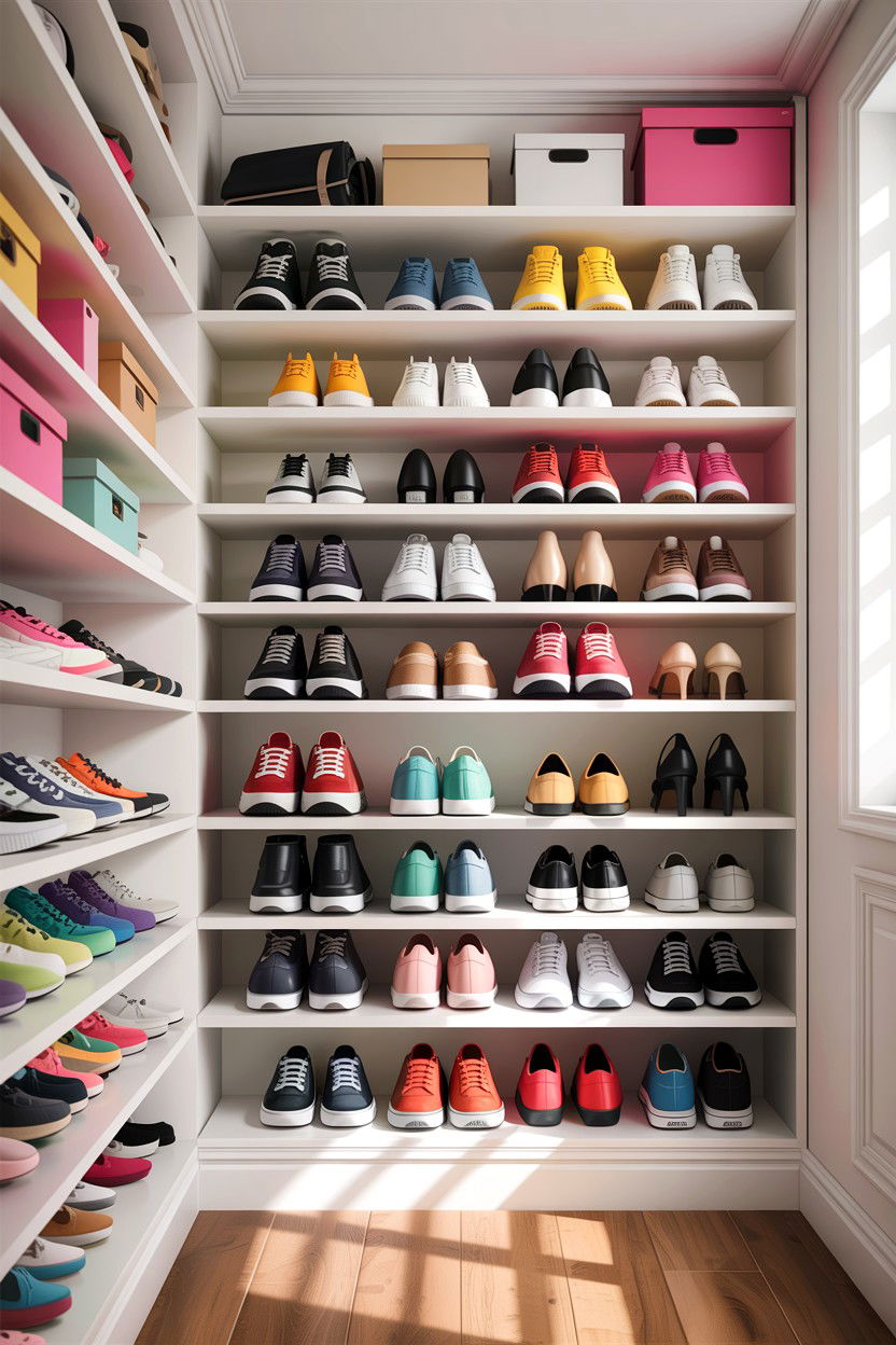 Shoe Rack Shelving - 30 bedroom closet shelving ideas
