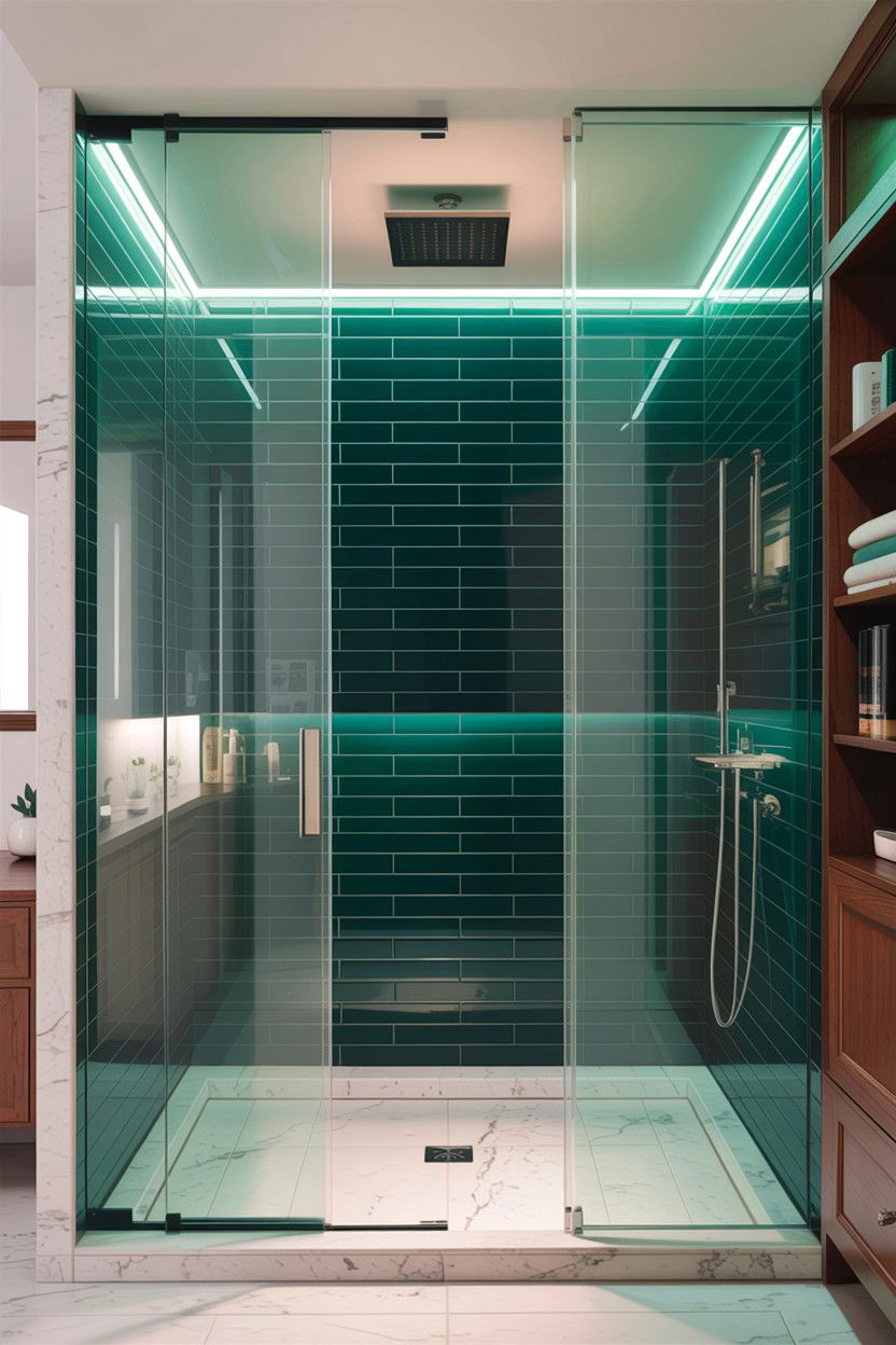 Shower Perimeter Light - 30 chromotherapy bathroom ideas