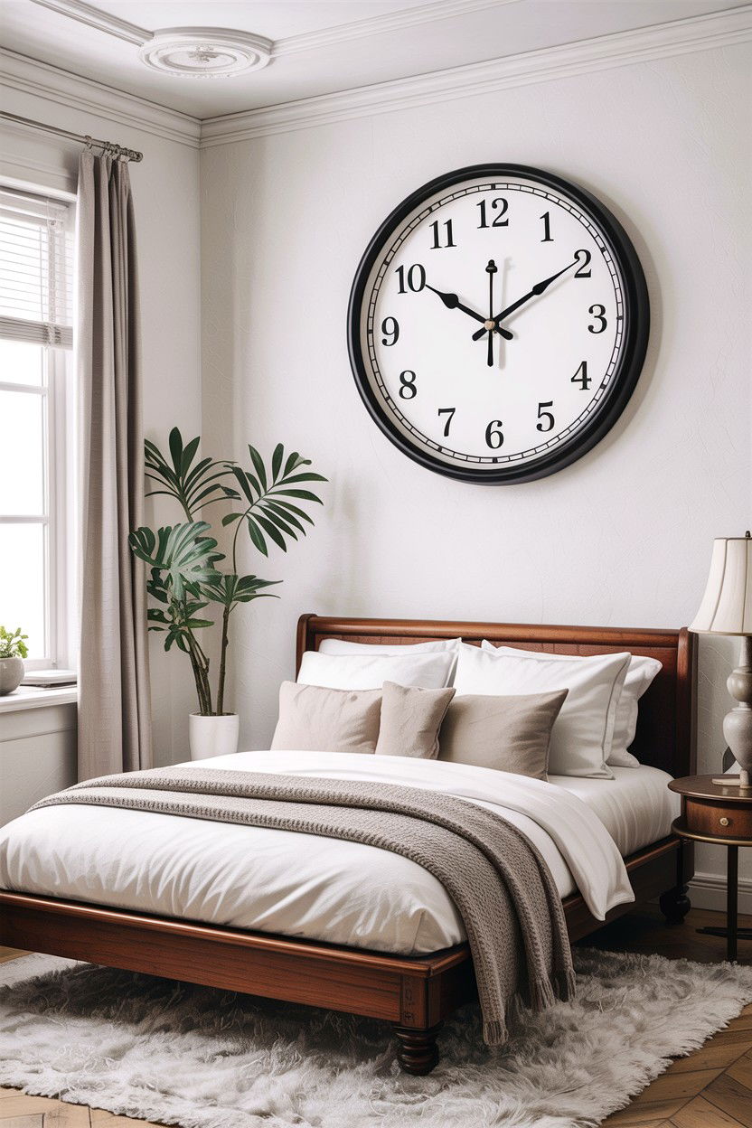 Silent non ticking wall clock - 30 bedroom clock ideas