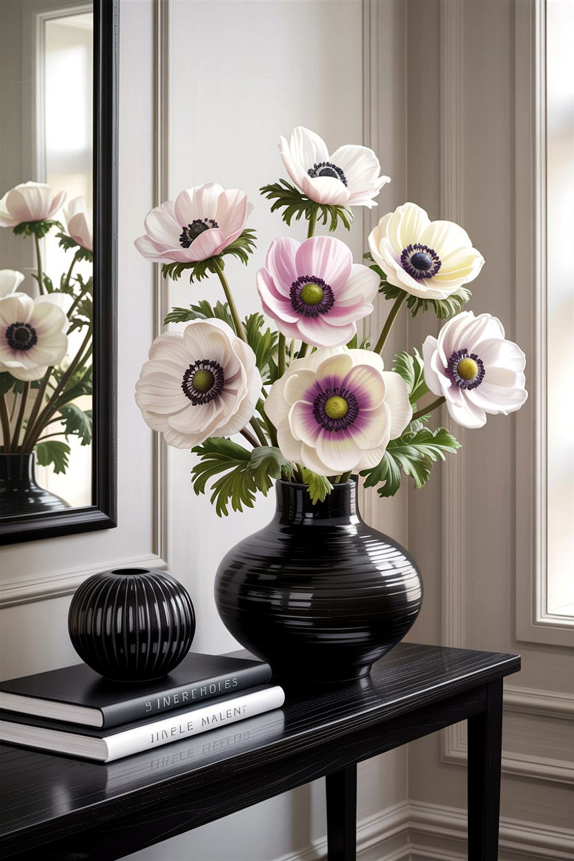 Silk Anemone Flowers - 30 living room faux flowers