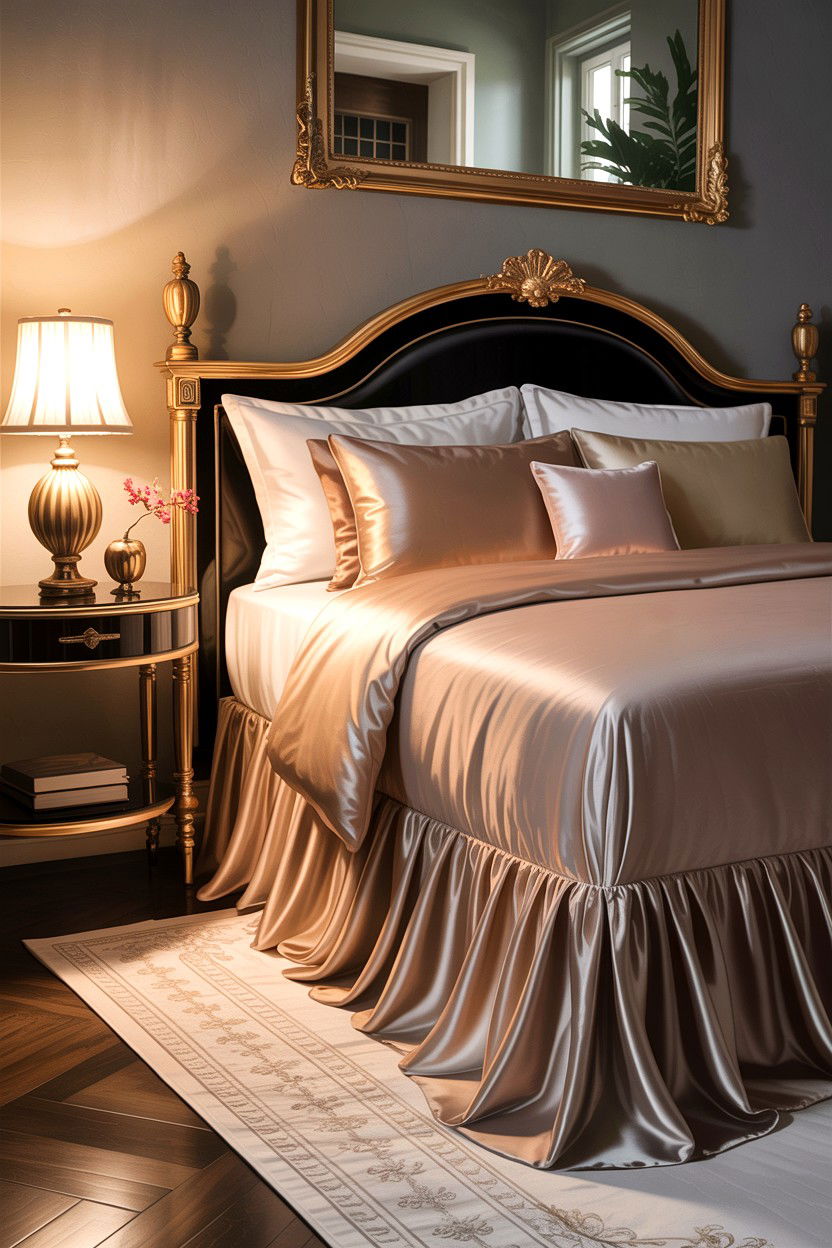 Silk Bed Skirt For Luxury - 30 bedroom bed skirts