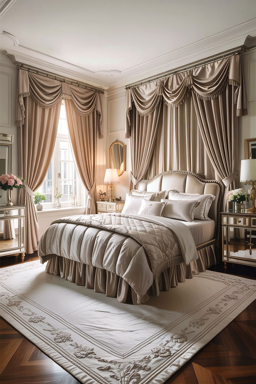Silk drapes - 30 bedroom window treatments