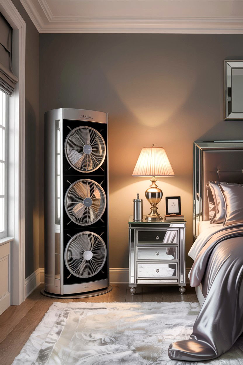 Silver Tower Fan - 30 bedroom tower fans