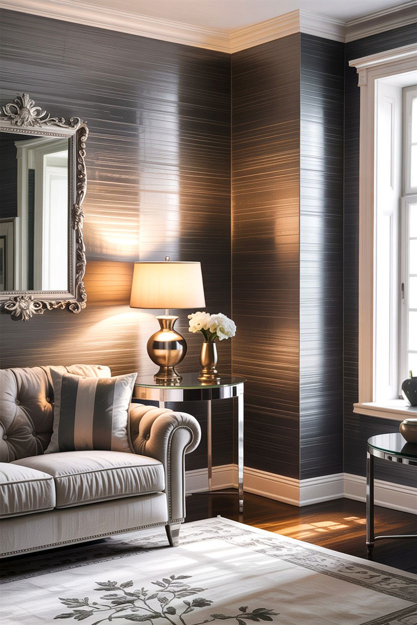 Silver grasscloth wallpaper - 30 living room grasscloth wallpapers