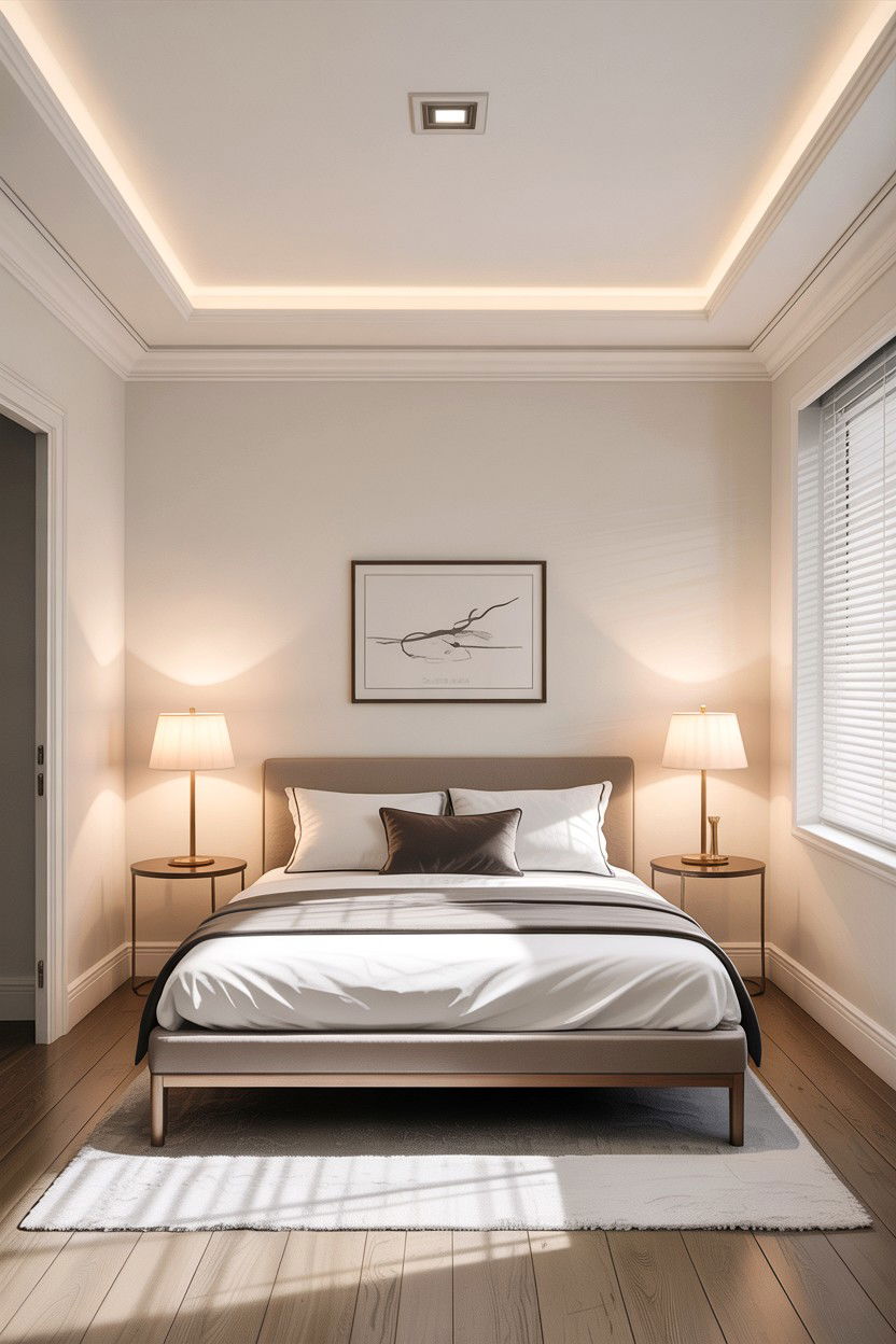 Simple ceiling border - 30 bedroom false ceiling designs