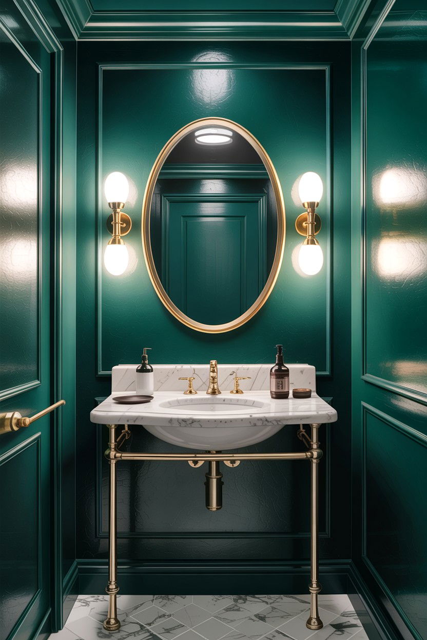 Single Wall Sconce - 30 bathroom asymmetry ideas