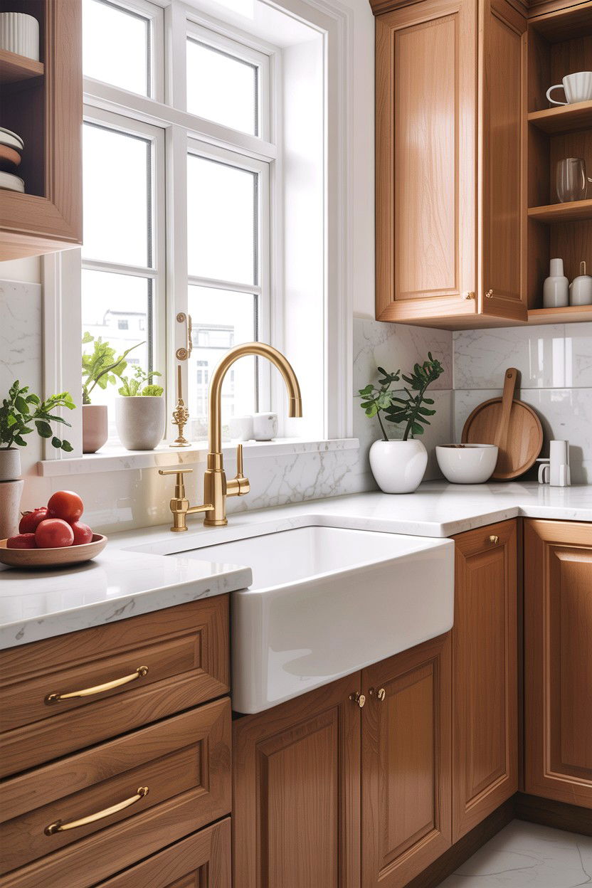 Single handle gold kitchen faucet - 30 gold faucet ideas