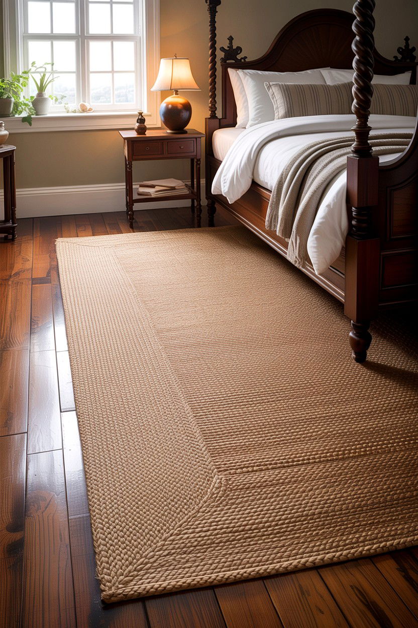 Sisal Rug And Hardwood Floors - 30 British colonial bedroom ideas