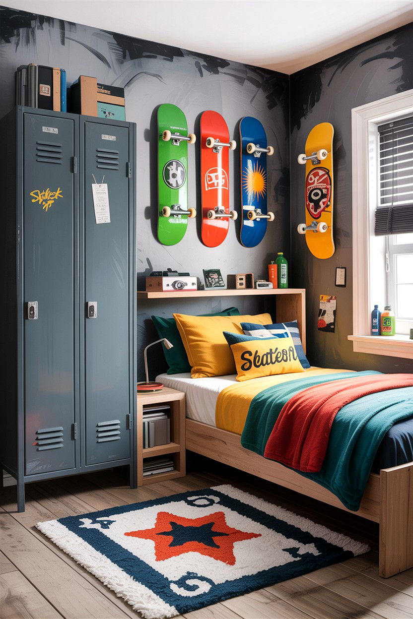 Skateboard Themed Bedroom - 30 boys bedroom ideas
