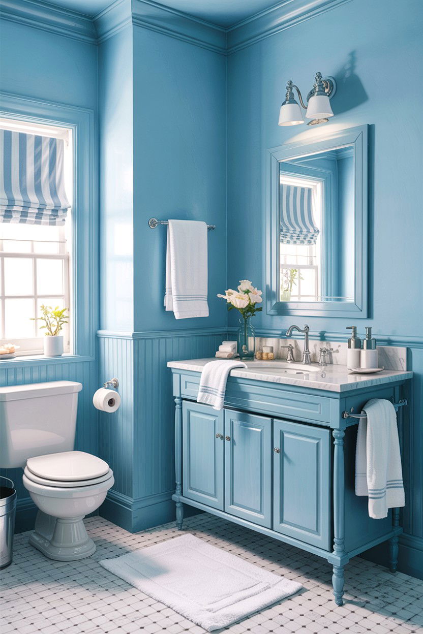 Sky Blue Bathroom - 30 colorful bathroom ideas
