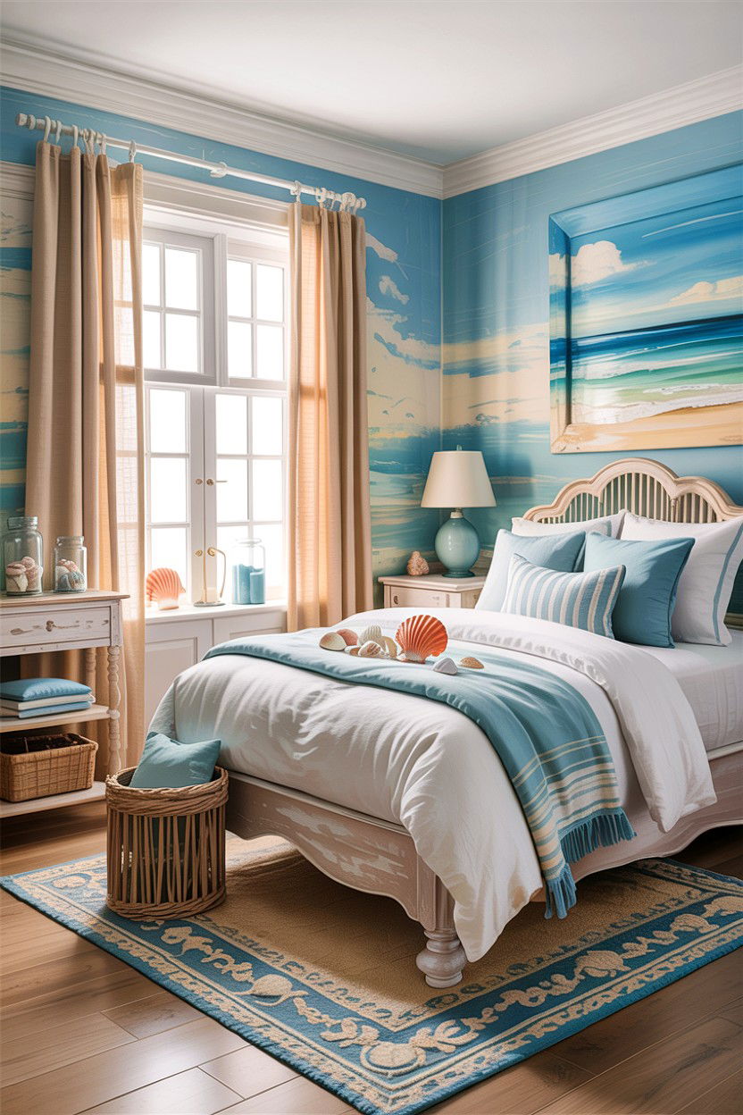 Sky blue and sand bedroom - 30 bedroom color schemes