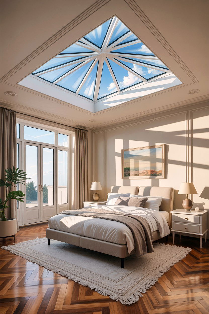 Skylight - 30 bedroom ceiling designs