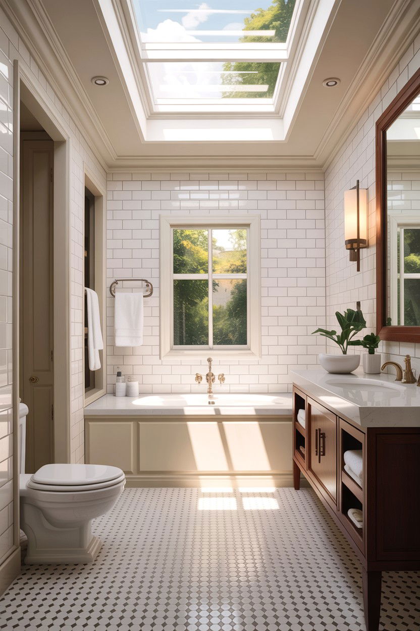 Skylight Bathroom - 30 guest bathroom ideas