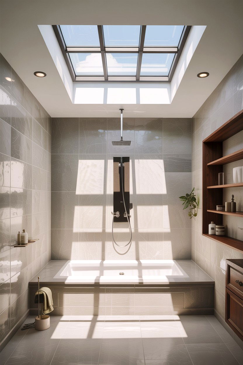 Skylight Bathroom Ceiling - 30 spacious bathroom ideas