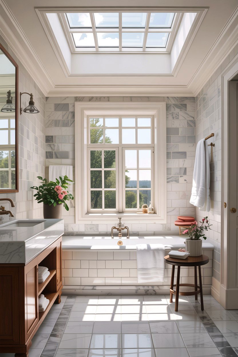 Skylight Bathroom Layout - 30 alcove tub ideas